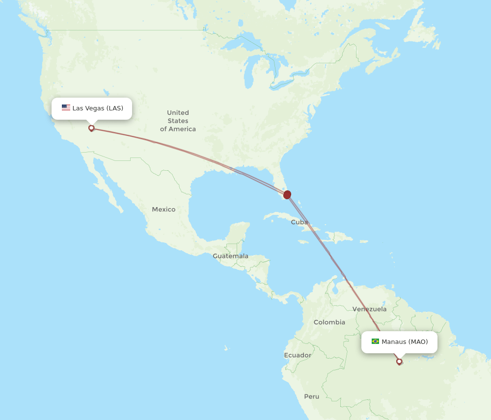 MAO to LAS flights and routes map