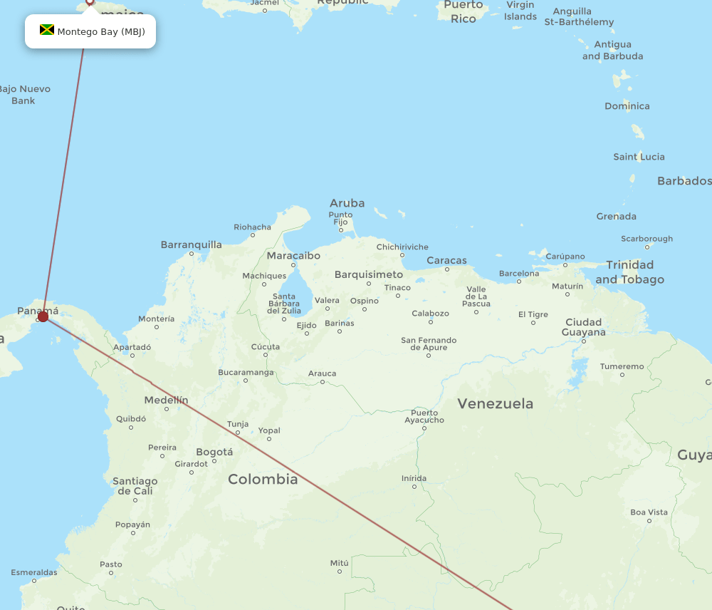 MAO-MBJ flight routes