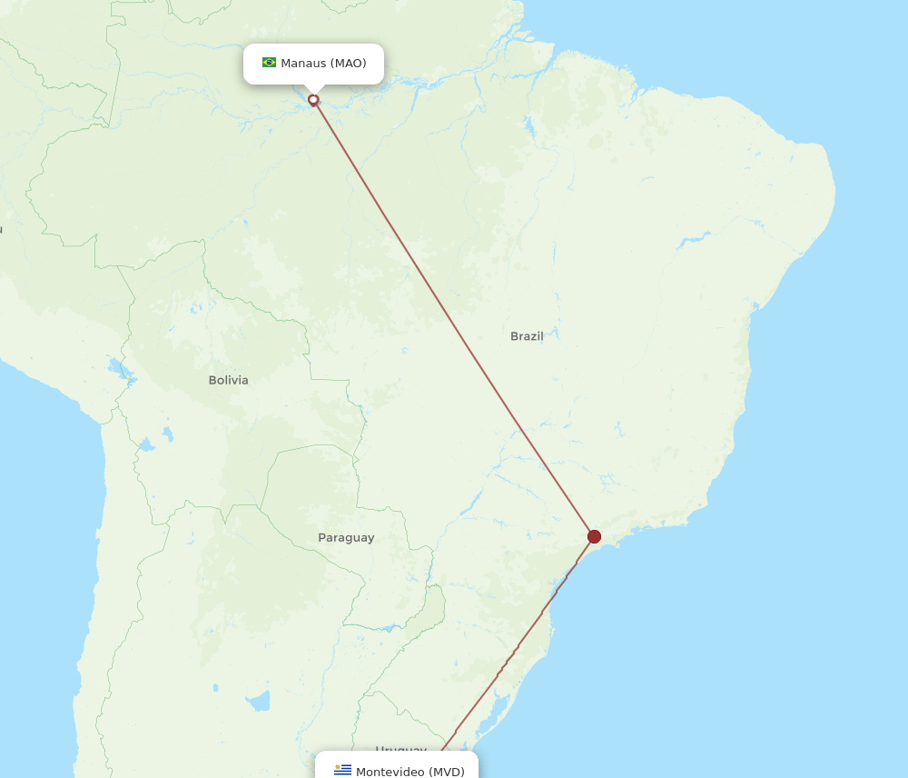 MAO-MVD flight routes
