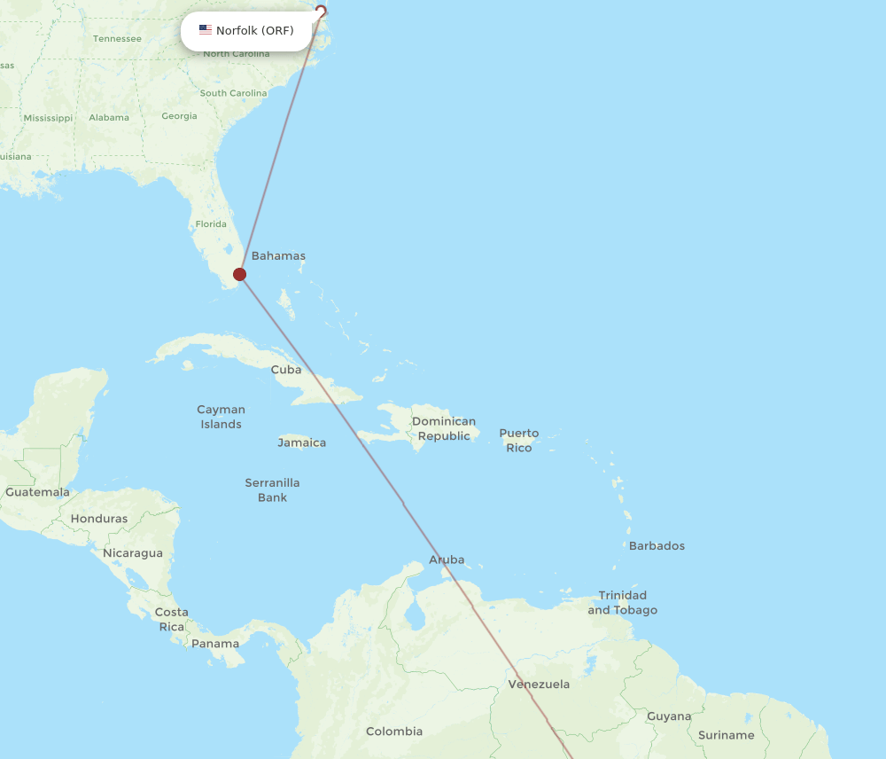 ORF to MAO flights and routes map