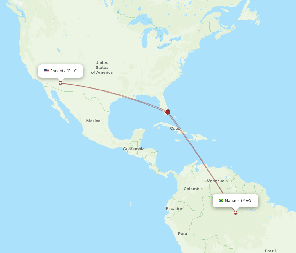 MAO-PHX flight routes
