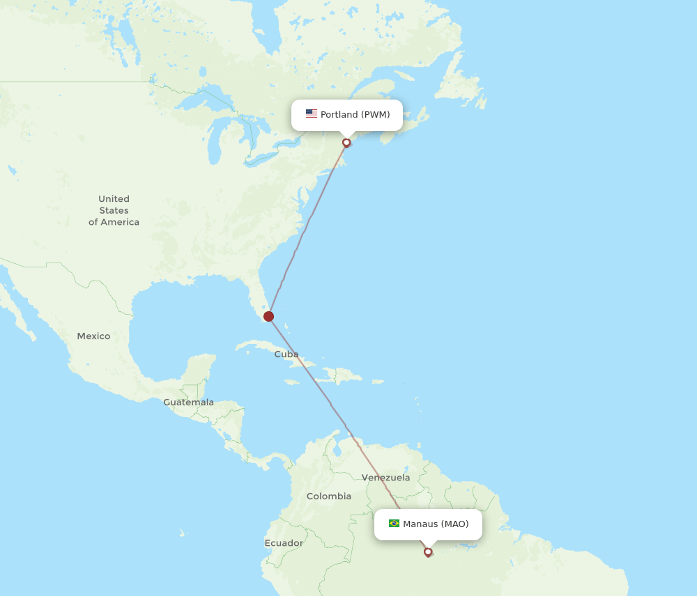 PWM to MAO flights and routes map