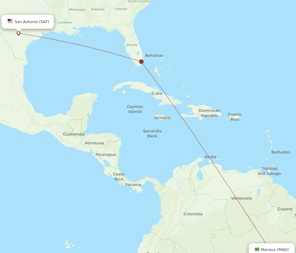 MAO-SAT flight routes
