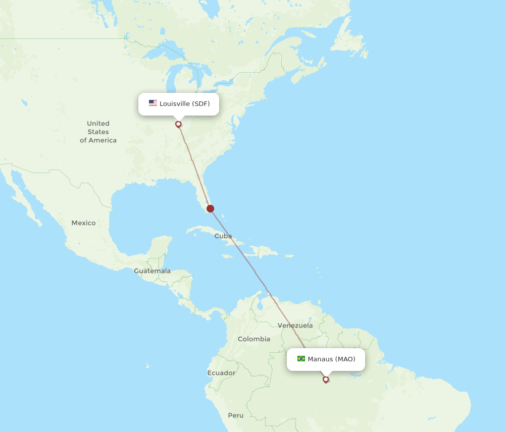 SDF to MAO flights and routes map