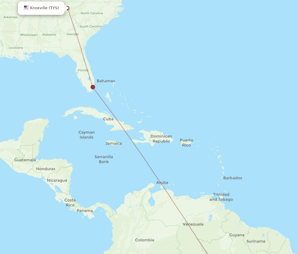 MAO-TYS flight routes
