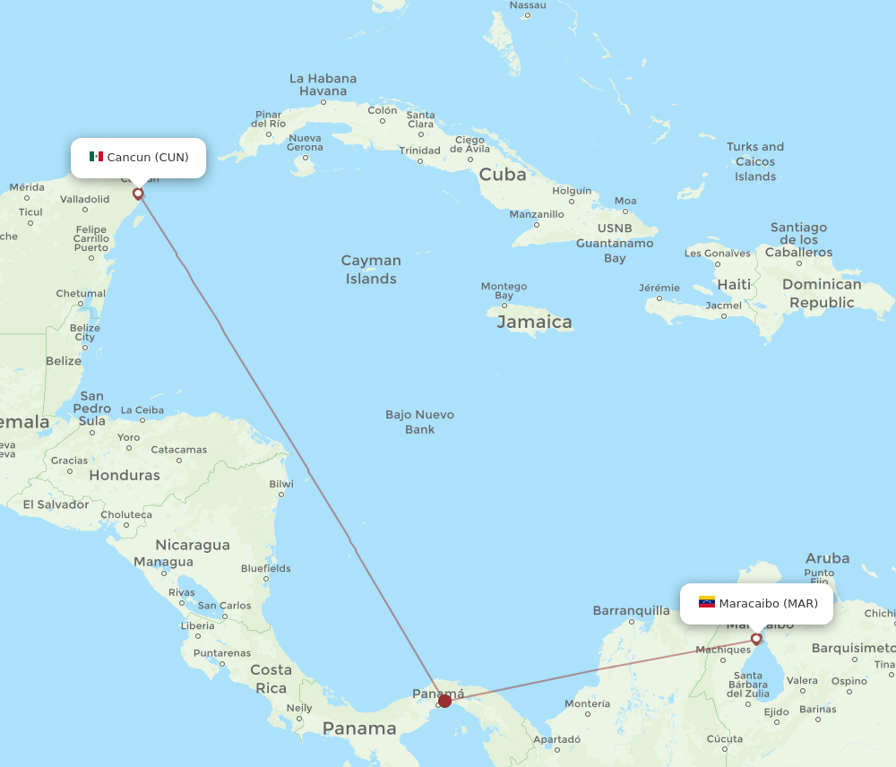 MAR-CUN flight routes
