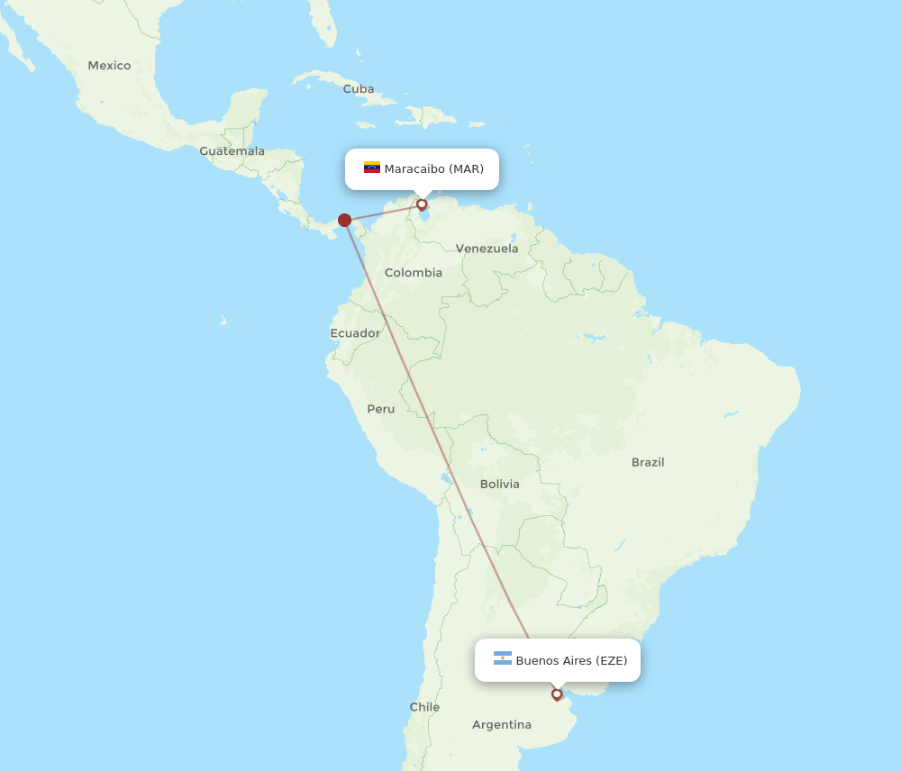 MAR-EZE flight routes