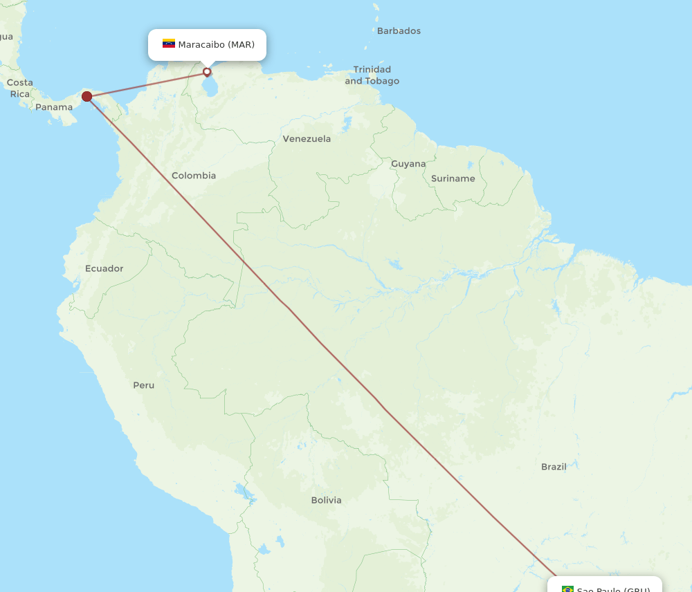 MAR-GRU flight routes