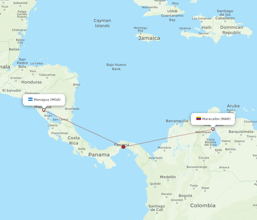 MAR-MGA flight routes