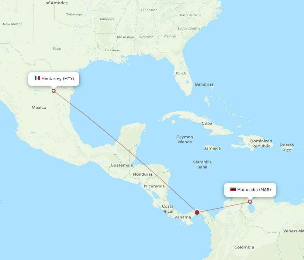 MAR-MTY flight routes
