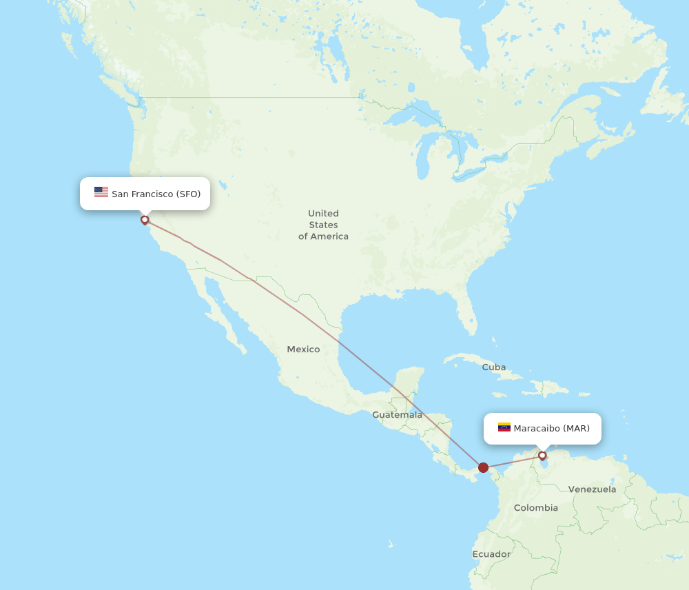 MAR-SFO flight routes