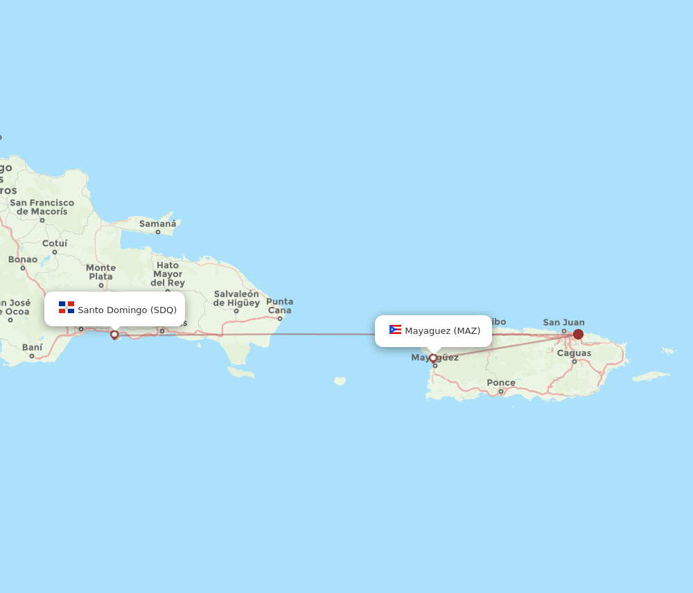 MAZ-SDQ flight routes