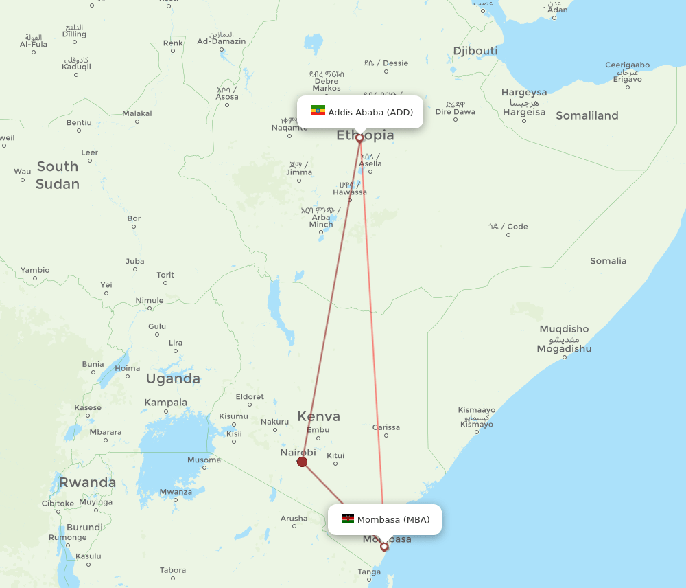 MBA-ADD flight routes