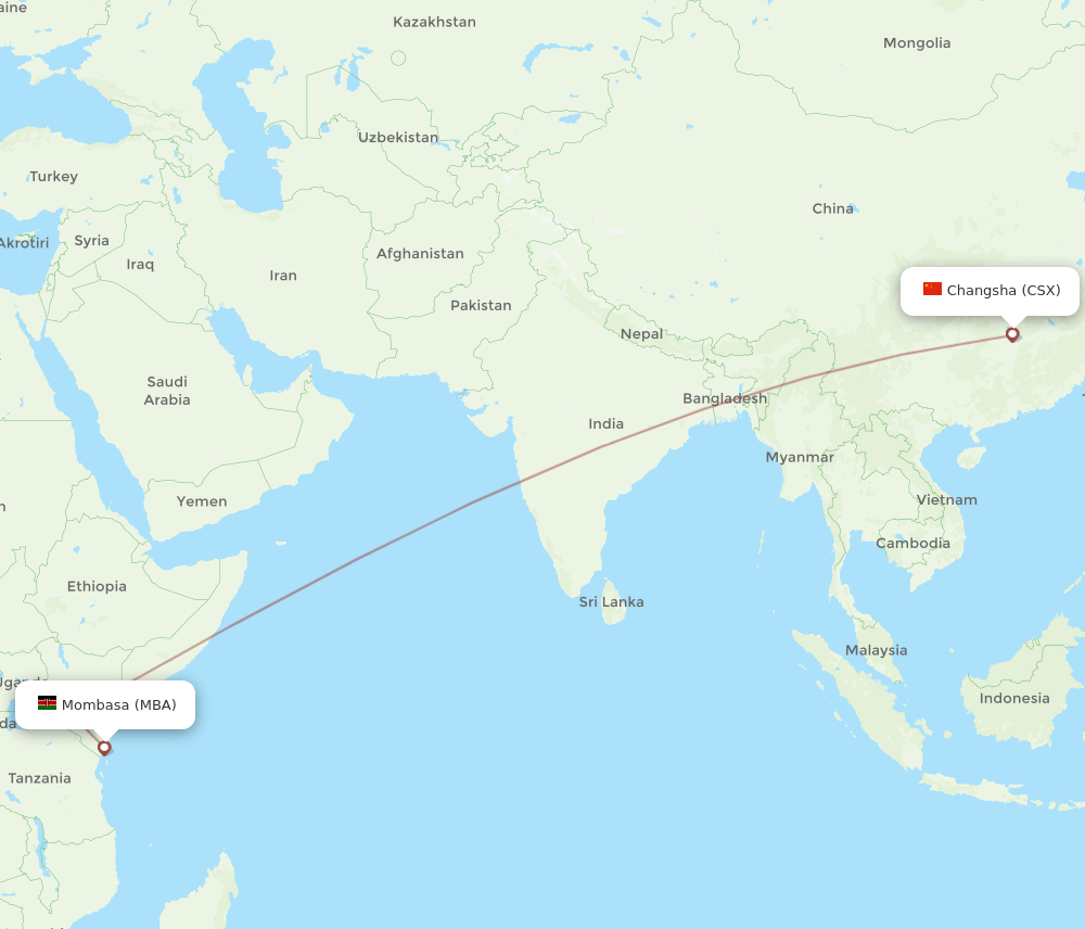 MBA-CSX flight routes