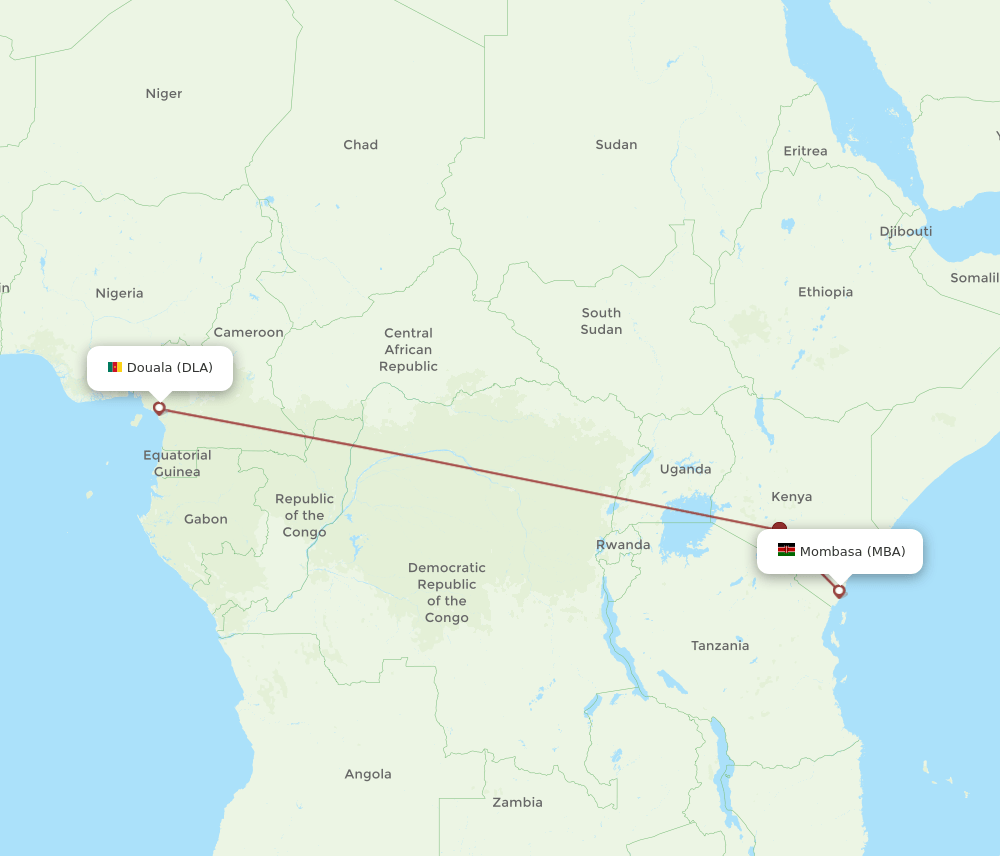 MBA-DLA flight routes