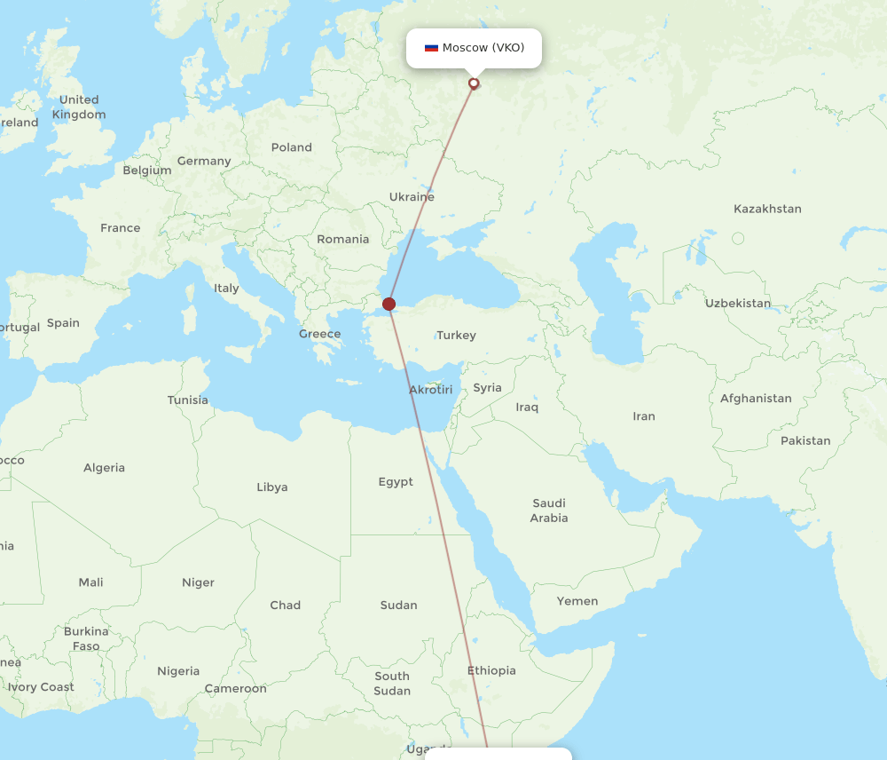 MBA-VKO flight routes