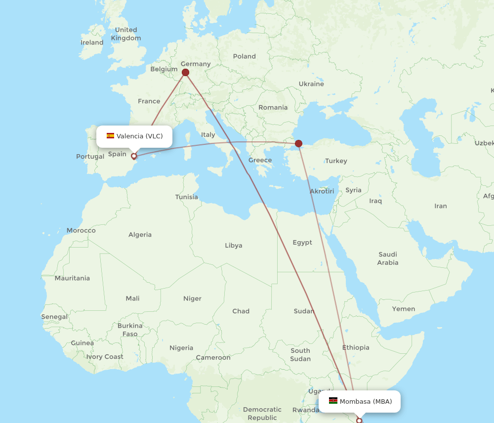 MBA-VLC flight routes