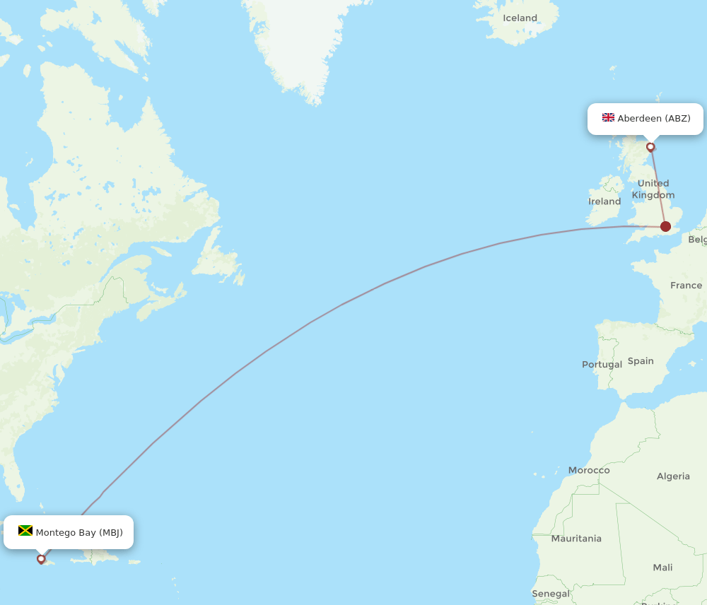 MBJ-ABZ flight routes