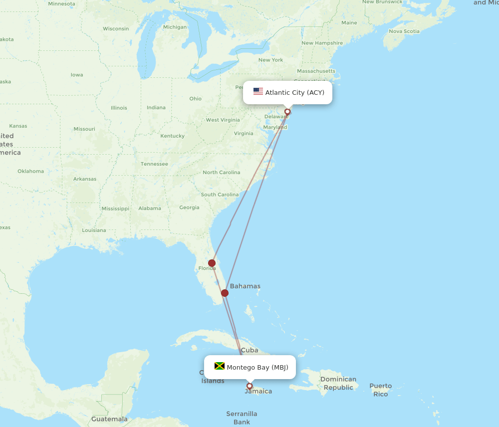 MBJ-ACY flight routes