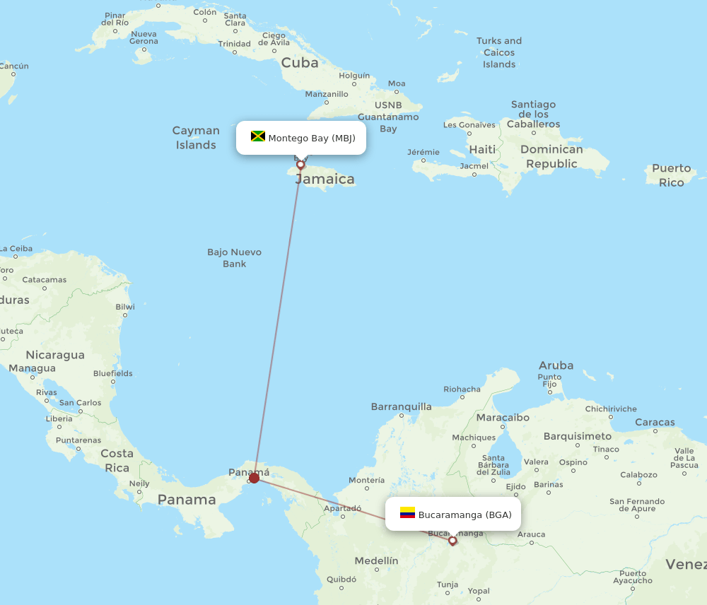 MBJ-BGA flight routes
