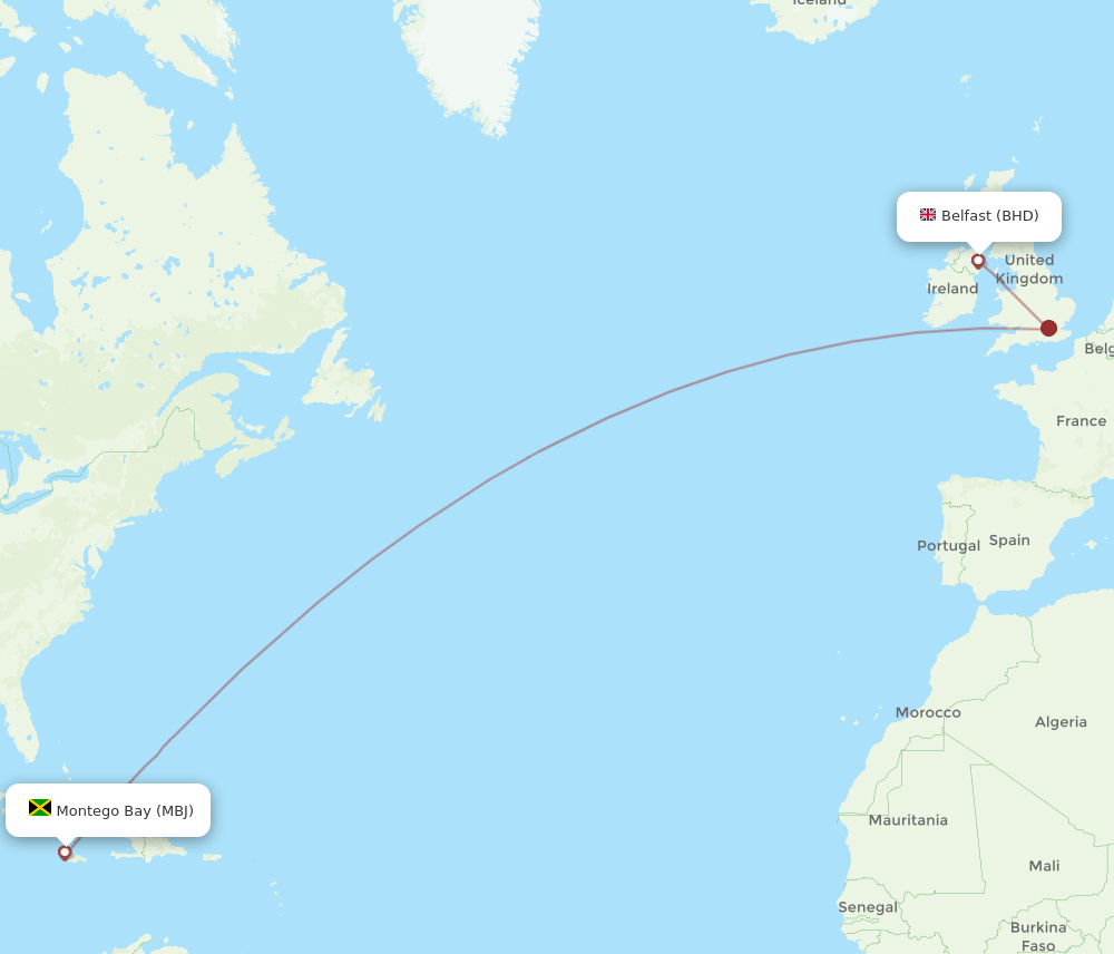 MBJ-BHD flight routes
