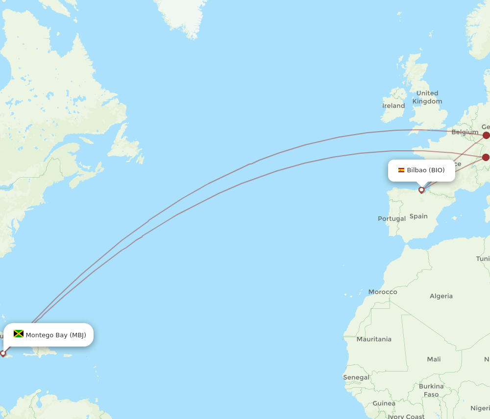 MBJ-BIO flight routes