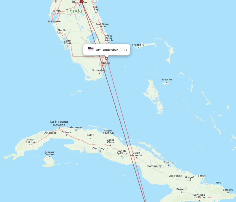 MBJ-FLL flight routes