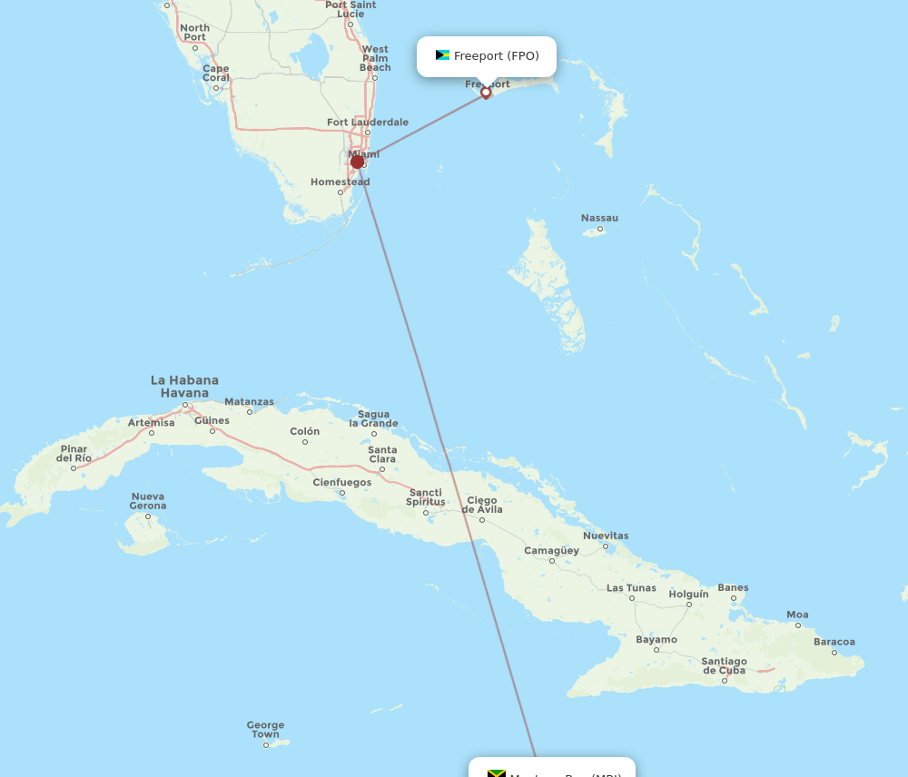 MBJ-FPO flight routes