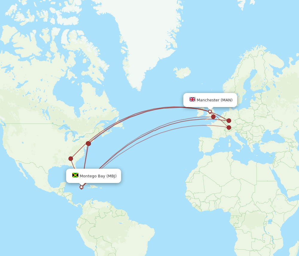 MBJ-MAN flight routes