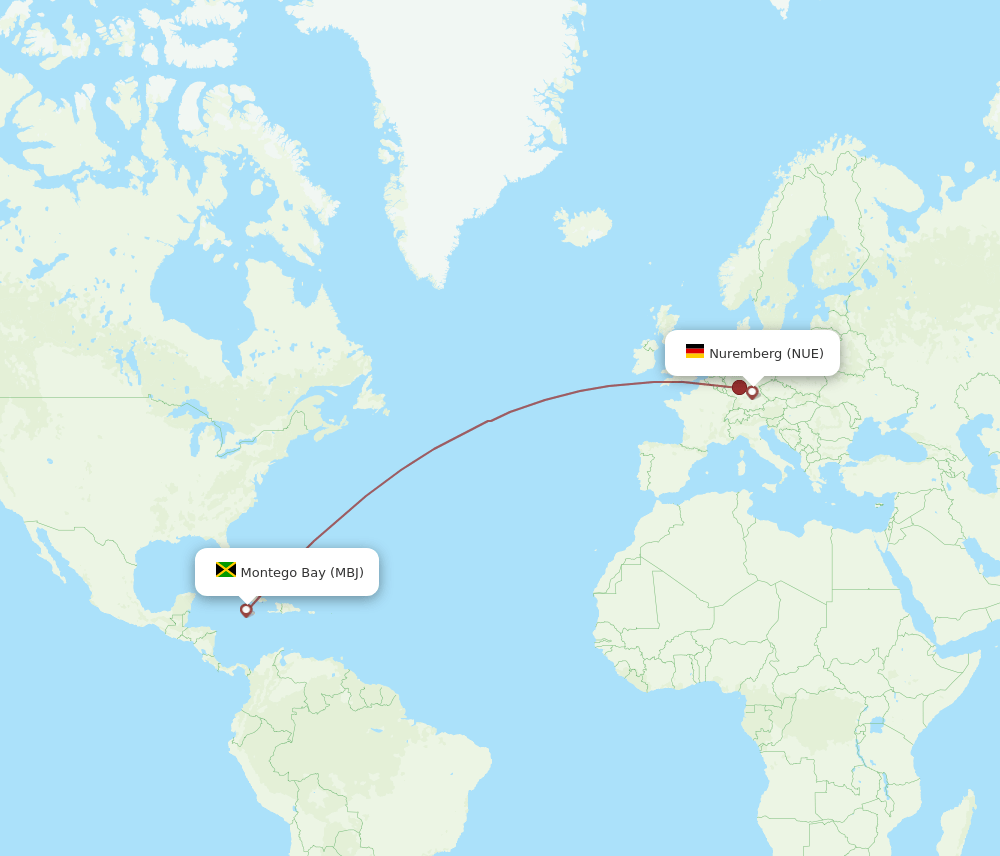 MBJ-NUE flight routes