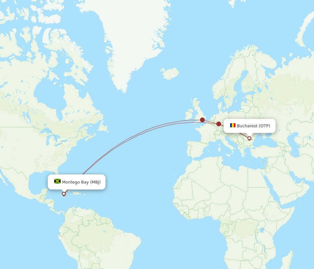 MBJ-OTP flight routes
