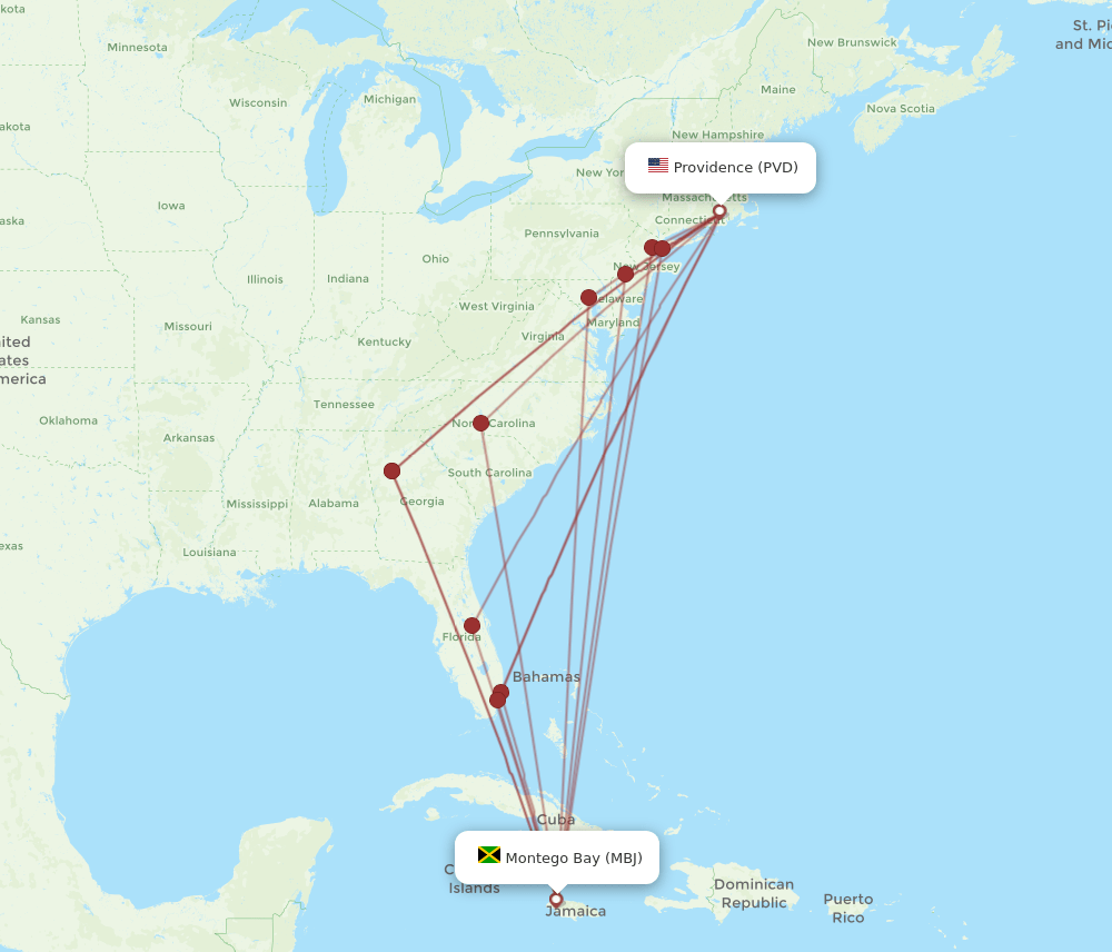 MBJ-PVD flight routes