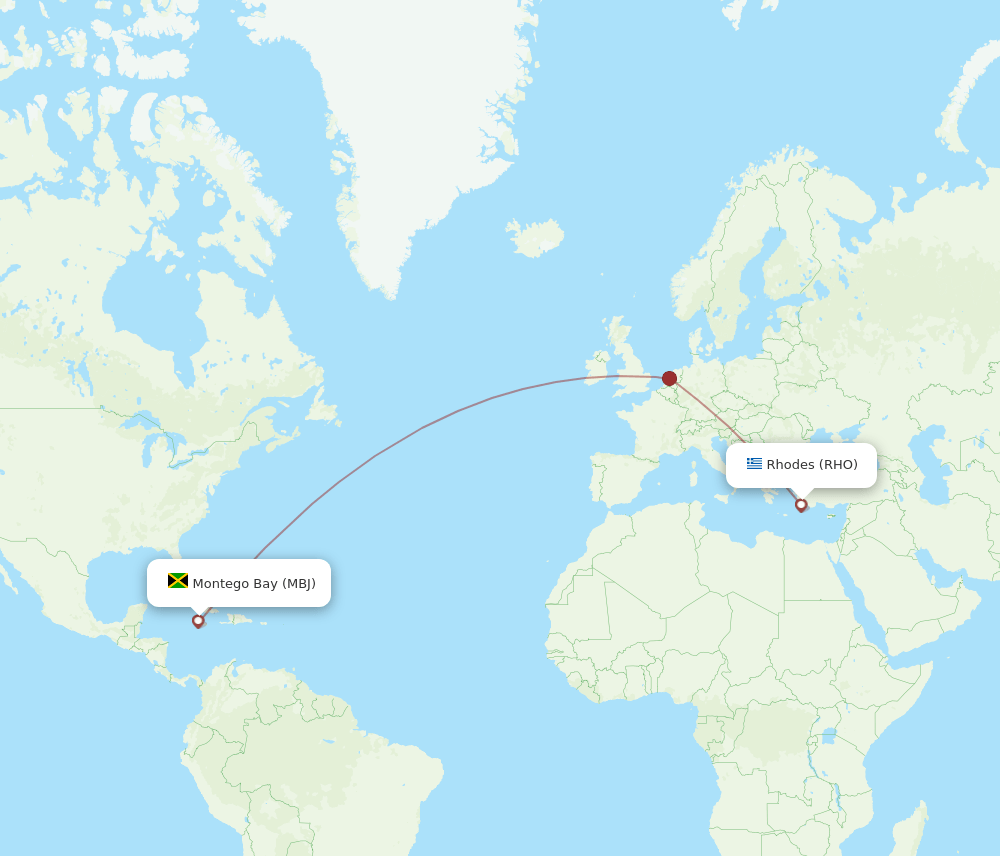MBJ-RHO flight routes