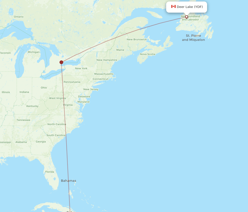 MBJ-YDF flight routes