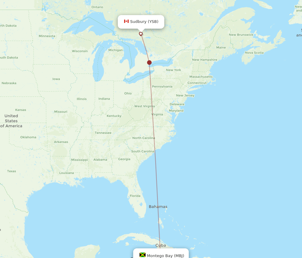 MBJ-YSB flight routes