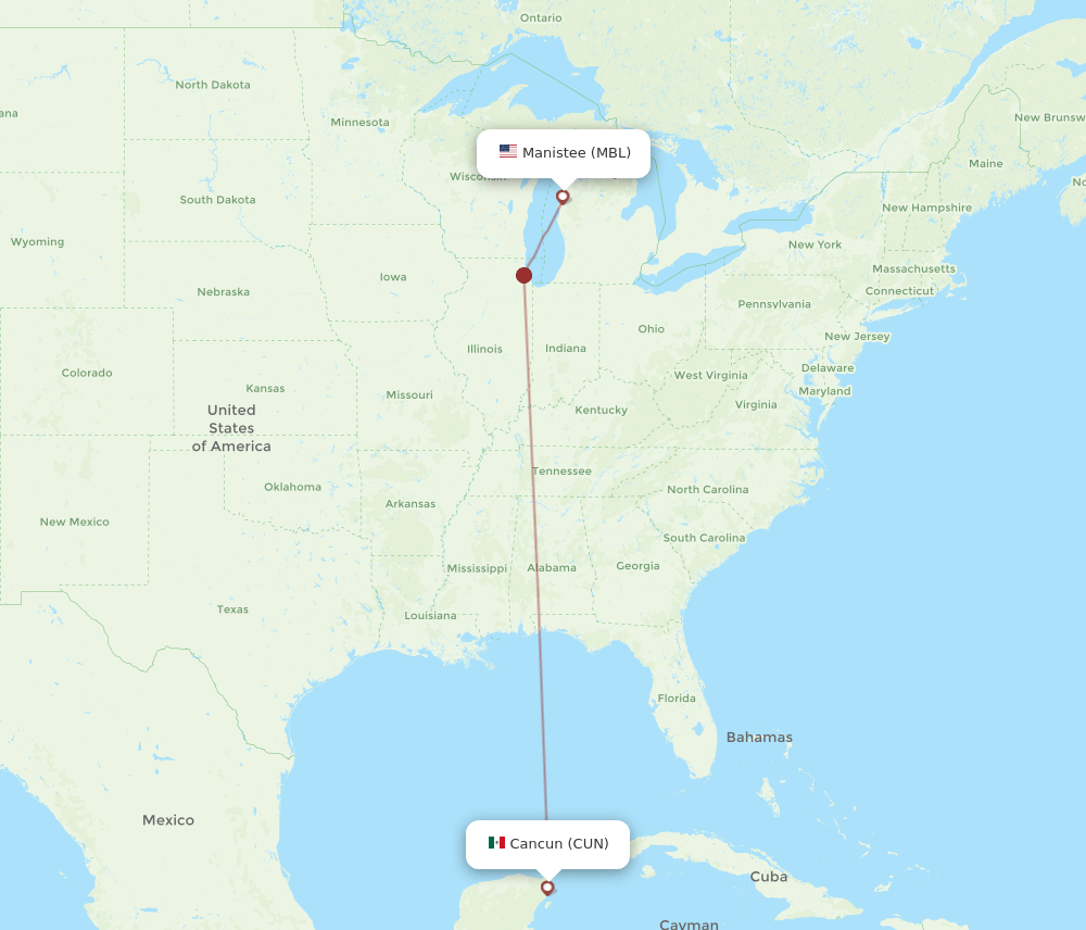 MBL-CUN flight routes