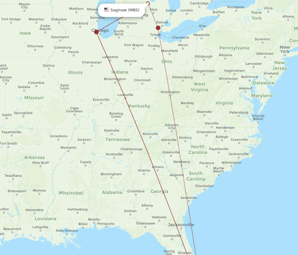 MBS-FLL flight routes