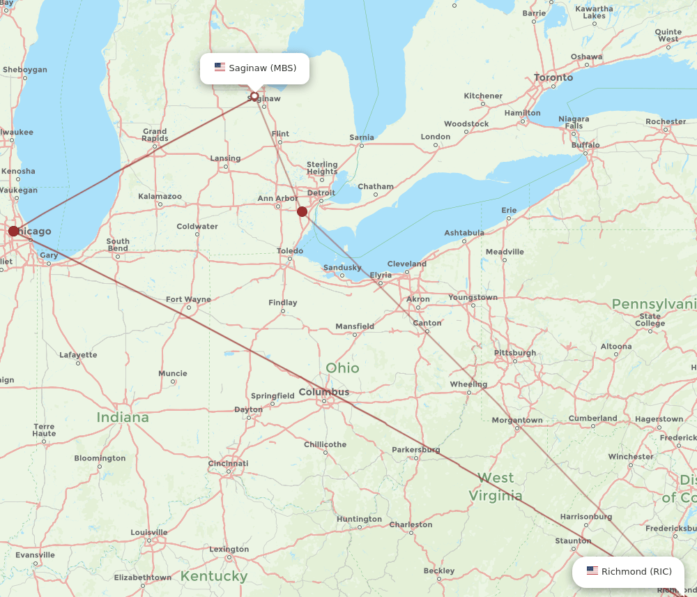 MBS-RIC flight routes