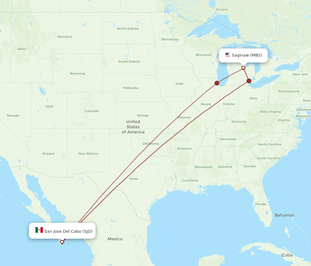 MBS-SJD flight routes