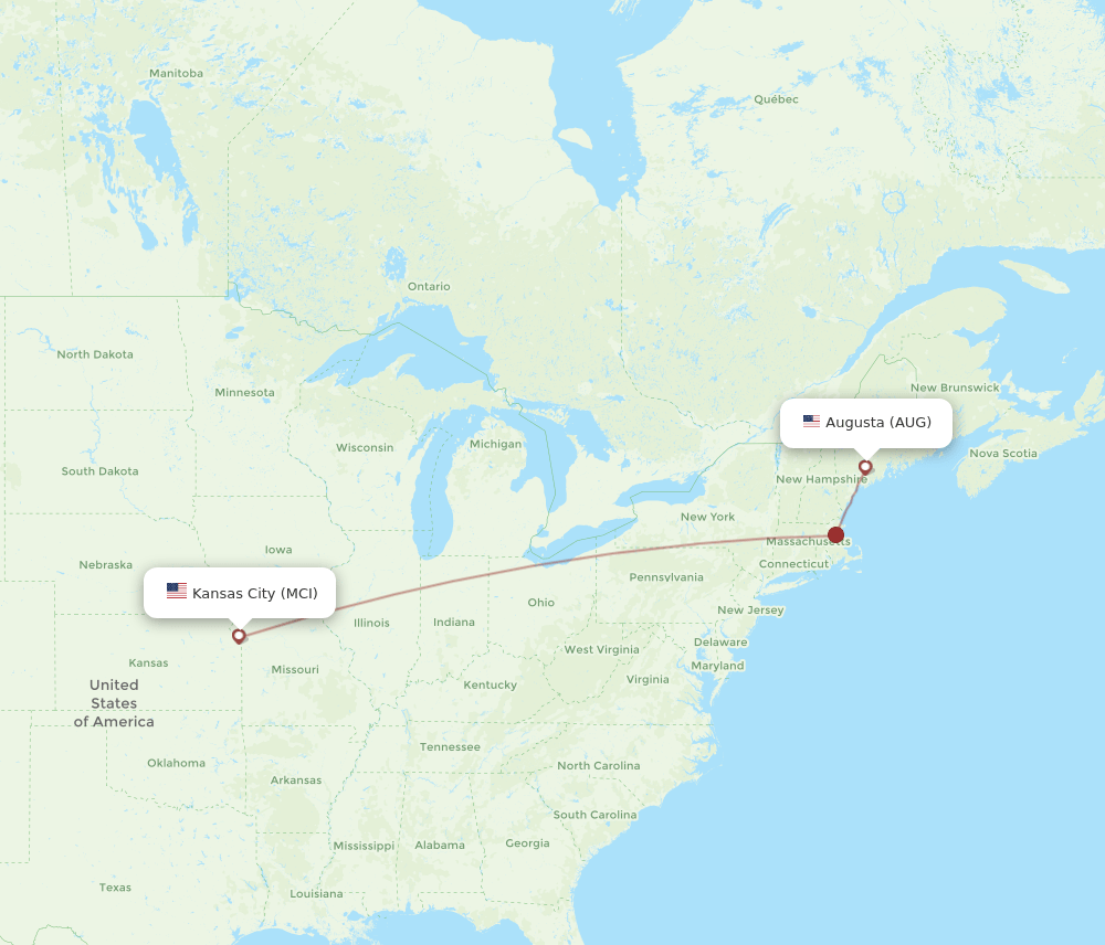 MCI-AUG flight routes