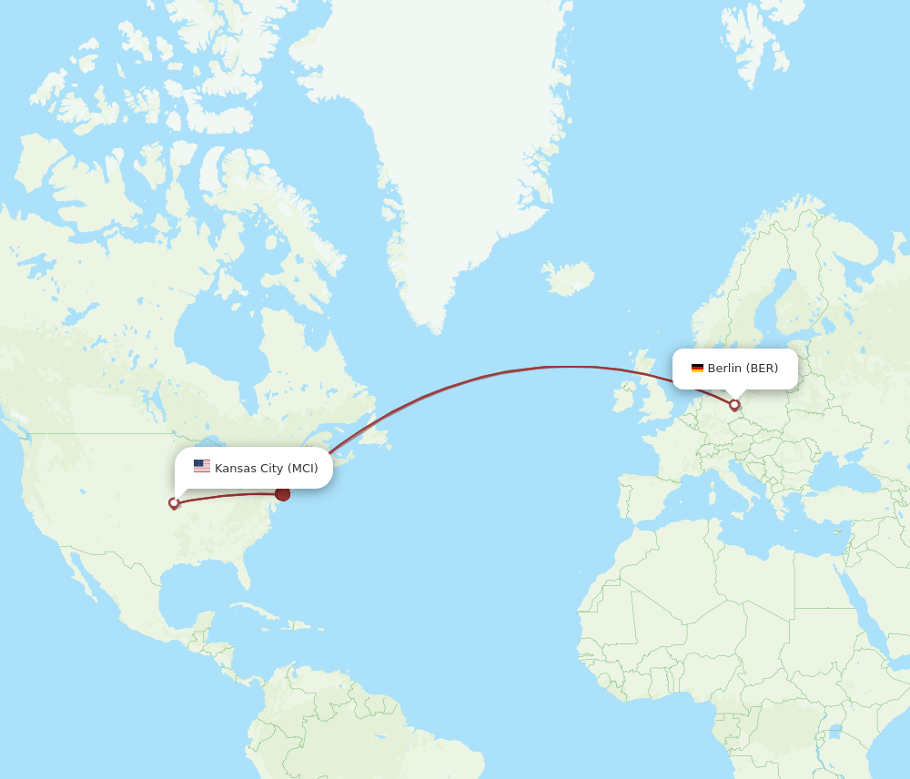 MCI-BER flight routes
