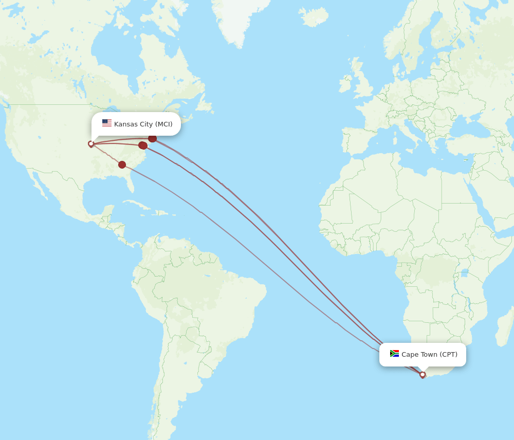 MCI-CPT flight routes