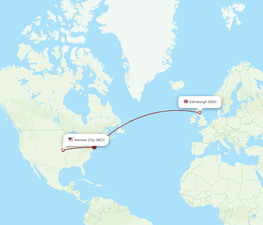 MCI-EDI flight routes