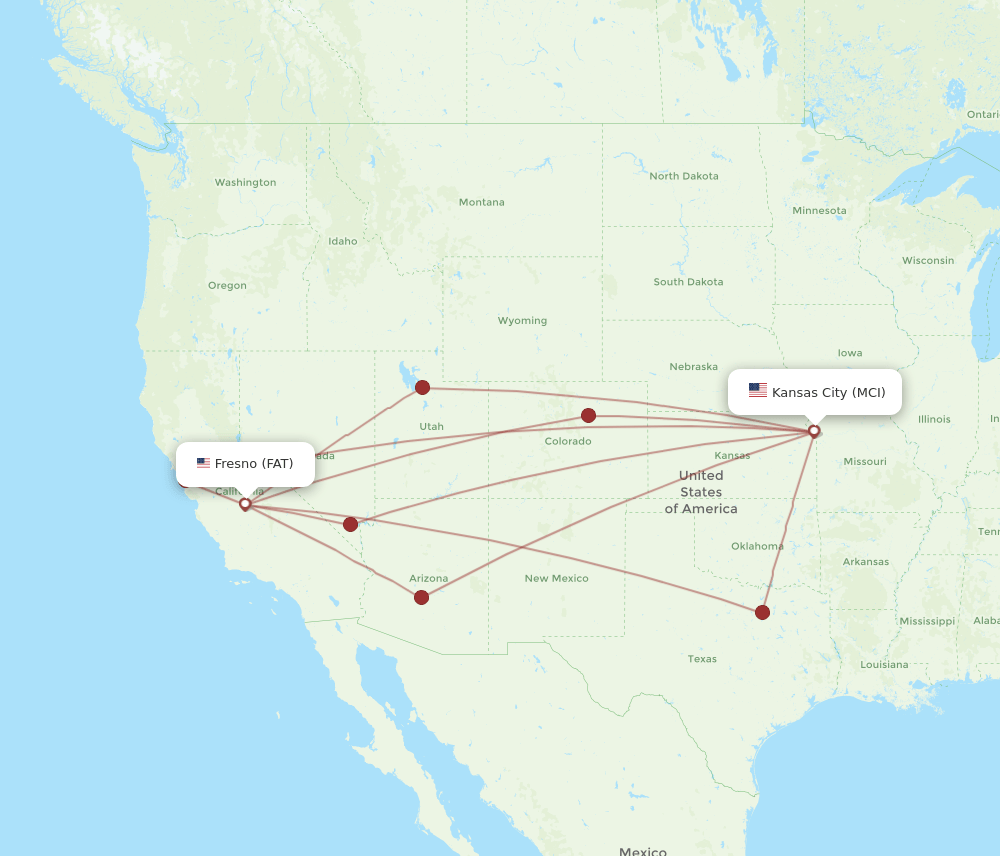 MCI-FAT flight routes