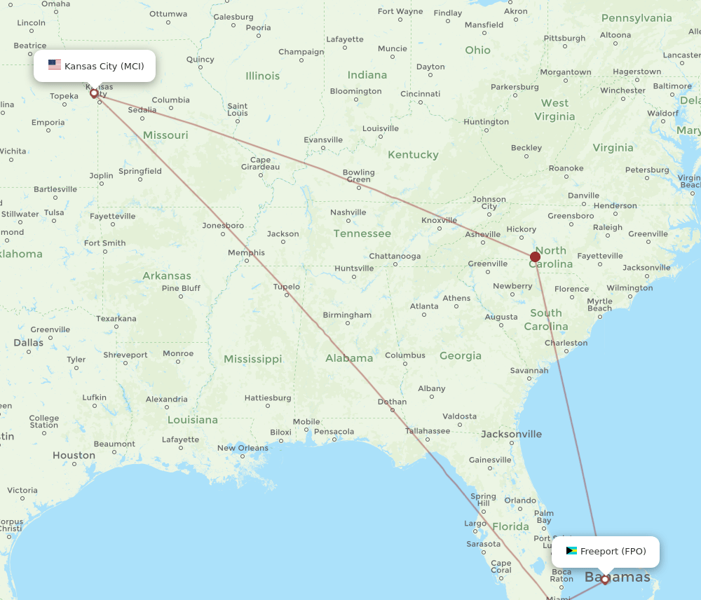 MCI-FPO flight routes