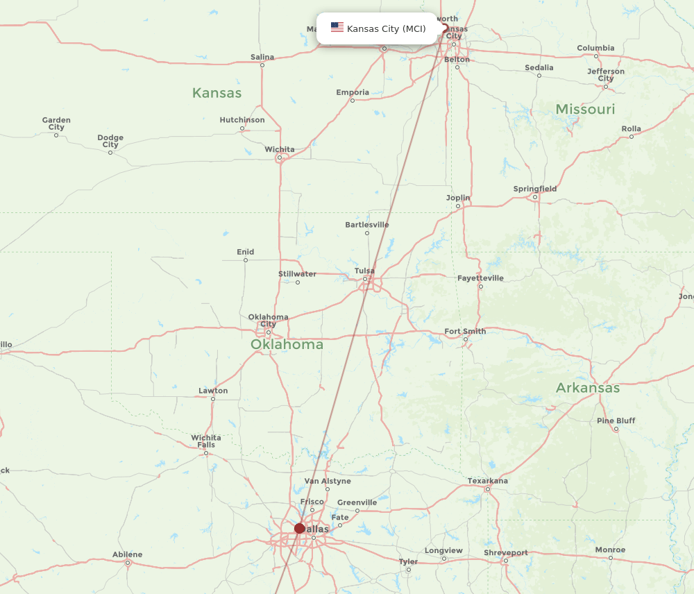 MCI-GRK flight routes