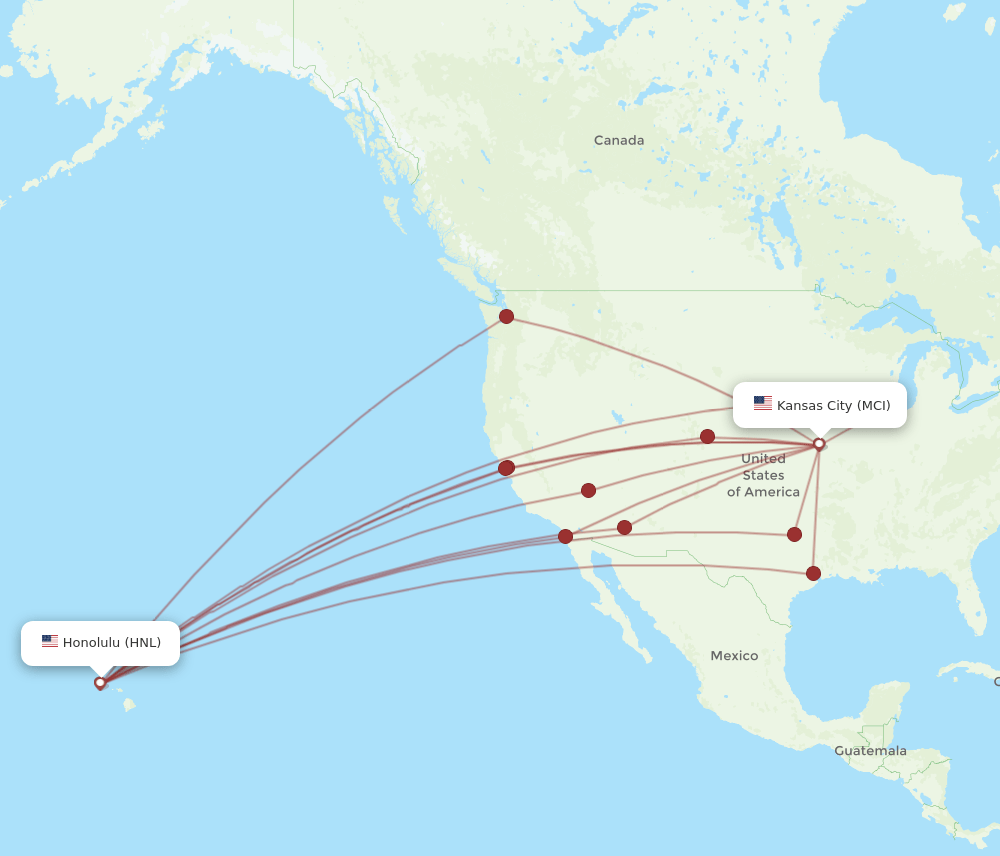 MCI-HNL flight routes