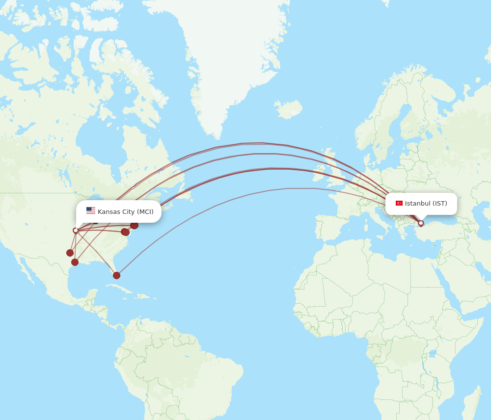 MCI-IST flight routes