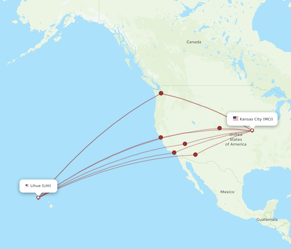 MCI-LIH flight routes