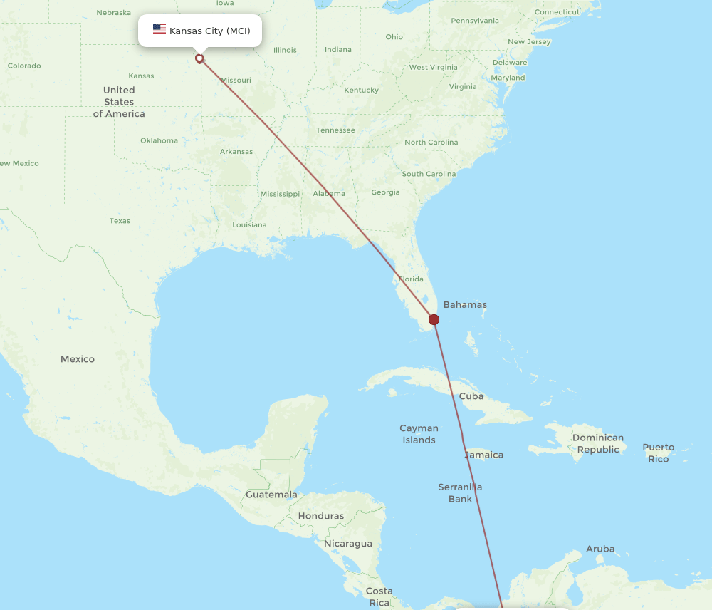 MCI-MDE flight routes